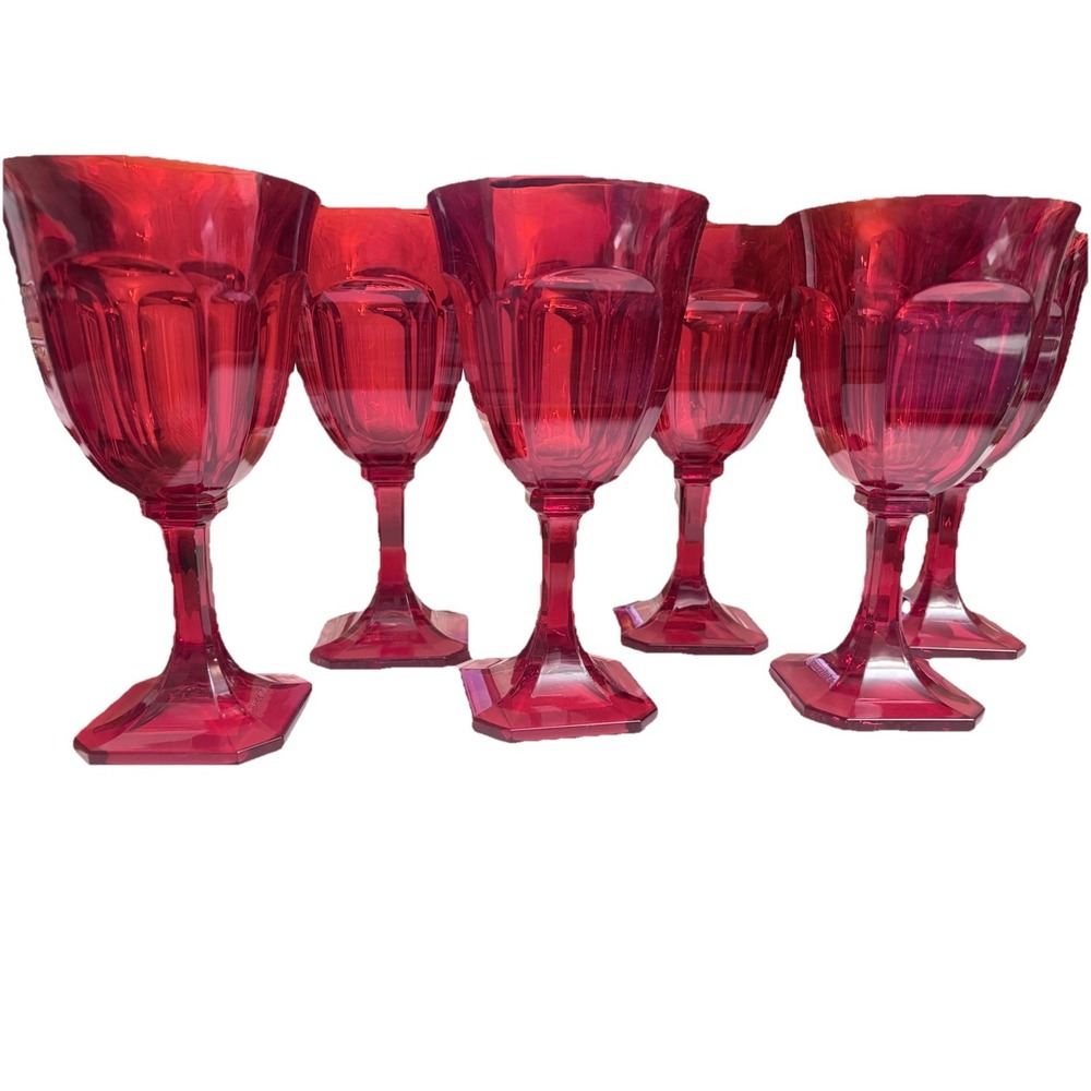 Guzzini Belle Epoque Red Wine Goblets Set of 6 Acrylic Italy 28960165 Wrapped